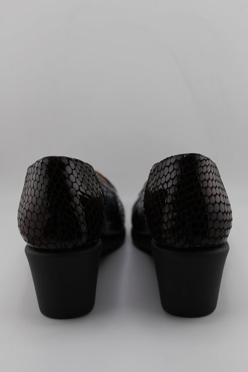 DFC Relax Patent Leather Wedge Loafer Shoes